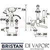 Bristan 1901 Luxury Bath Shower Mixer Dimensions